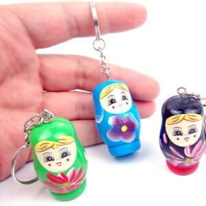 Wooden Russian Doll Key chain - pack of 1
