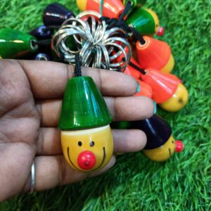 Wooden joker Head Key chain - pack of 1