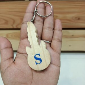Wooden Guitar Key Chain