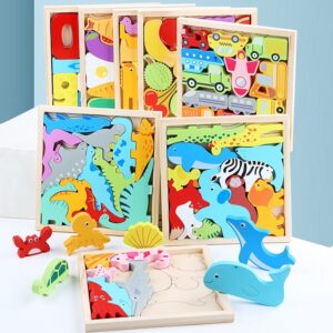 Wooden 3D Cognitive Puzzle Board