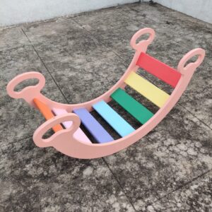 Wooden Rainbow Rocker - Multicolour - dispatch time 7 days (No cash on Delivery)