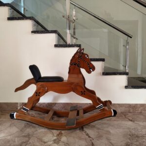 Colourful Kids Artistic Rocking Horse - Brown (No cash on Delivery)