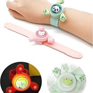 Cartoon Fidget Spinner Bracelet Wrist Band with LED Light and Silicon Strap