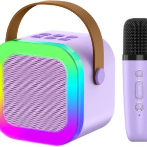 Karaoke Machine for Kids, Portable Bluetooth mike Speaker with Wireless Microphone