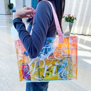 Clear Tote Bag, Holographic Rainbow Shopping Bag- Any 1 Piece